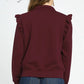 TOP RUFFLE BURGUNDY ZIP TOP