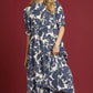 LEAF PRINT TIERED DRESS