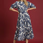 LEAF PRINT TIERED DRESS