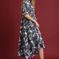LEAF PRINT TIERED DRESS