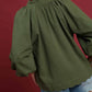 V NECK OLIVE SCALLOPED TOP