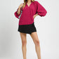 V NECK CRIMSON SCALLOPED TOP