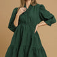 RUFFLE TRIM TEXTURED DRESS