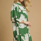 FLORAL TIERED BABYDOLL GREEN DRESS