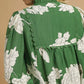 FLORAL TIERED BABYDOLL GREEN DRESS