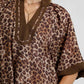 CHEETAH BUBBLE SLEEVE TOP