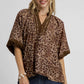 CHEETAH BUBBLE SLEEVE TOP