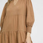 TEXTURED TIERED MIDI DRESS