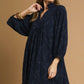 HIGH RUFFLE NECK DRESS