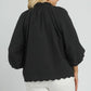 V NECK BLACK SCALLOPED TOP