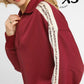COLLARED LEOP STRIPE MAROON TOP
