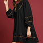 LEOPARD TRIM BABYDOLL DRESS