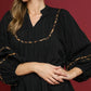 LEOPARD TRIM BABYDOLL DRESS