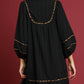LEOPARD TRIM BABYDOLL DRESS