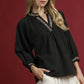 LEOPARD TRIM BLACK TOP