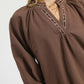 LEOPARD TRIM CHOC TOP