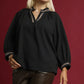 LEOPARD TRIM BLACK TOP