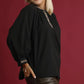LEOPARD TRIM BLACK TOP