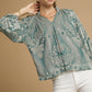 VELVET SAGE DAMASK TOP