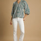 VELVET SAGE DAMASK TOP
