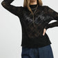LACE SHEER BLACK LS TOP