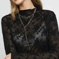 LACE SHEER BLACK LS TOP