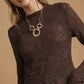 LACE SHEER BROWN LS TOP