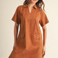CAMEL FALL POCKET DRESS