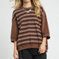BROWN STRIPE TOWEL TOP