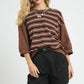 BROWN STRIPE TOWEL TOP