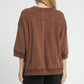 BROWN STRIPE TOWEL TOP