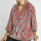 VELVET DUSTY ROSE DAMASK TOP