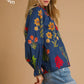 OPEN COLLAR FLORAL TOP