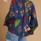 OPEN COLLAR FLORAL TOP