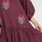 FLOWER STEM EMB PLUM DRESS