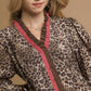 RUFFLE NECK MINI LEOPARD DRESS