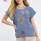 DENIM BOTANICAL TOP
