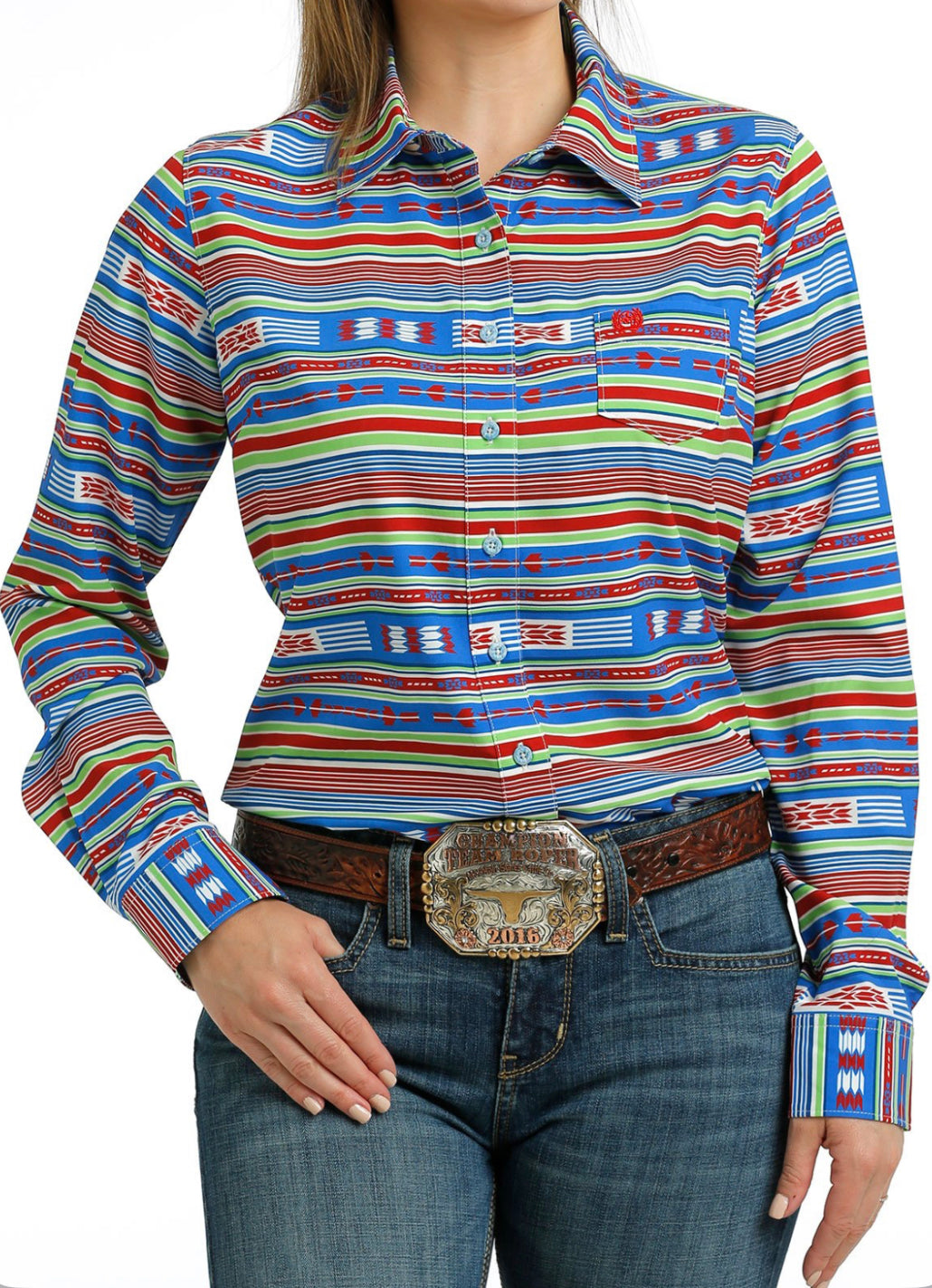 Cinch Wmns Arena Flex Serape LS