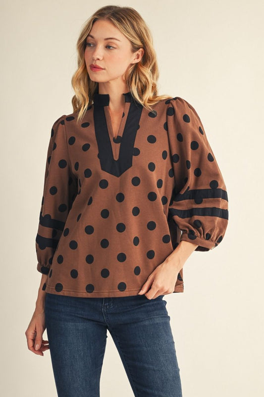 DOTTIE DOT BROWN TOP