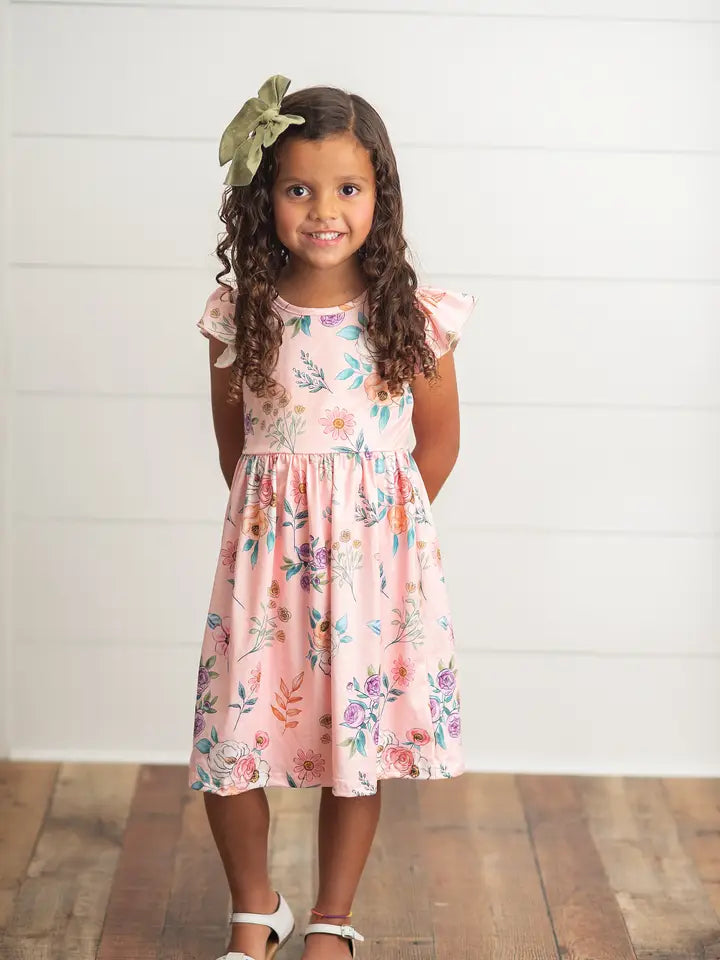 SPRING FLUTTER GIRLS DRESS