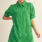 SCALLOP HEM GREEN DRESS