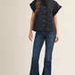 SOLID BLACK WOVEN TOP