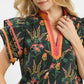 MIX FLORAL TRIM BLACK MIX TOP