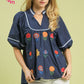 FLOWER LOVE NAVY TOP