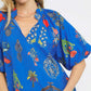 SASSY FLORAL CERULEAN MIX TOP