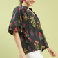 SCALLOP FLORAL BLACK TOP