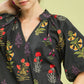 SCALLOP FLORAL BLACK TOP