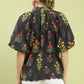 SCALLOP FLORAL BLACK TOP