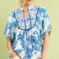 ABSTRACT BLUE MIX TOP