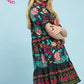 BLACK MIX PRINT MINI DRESS